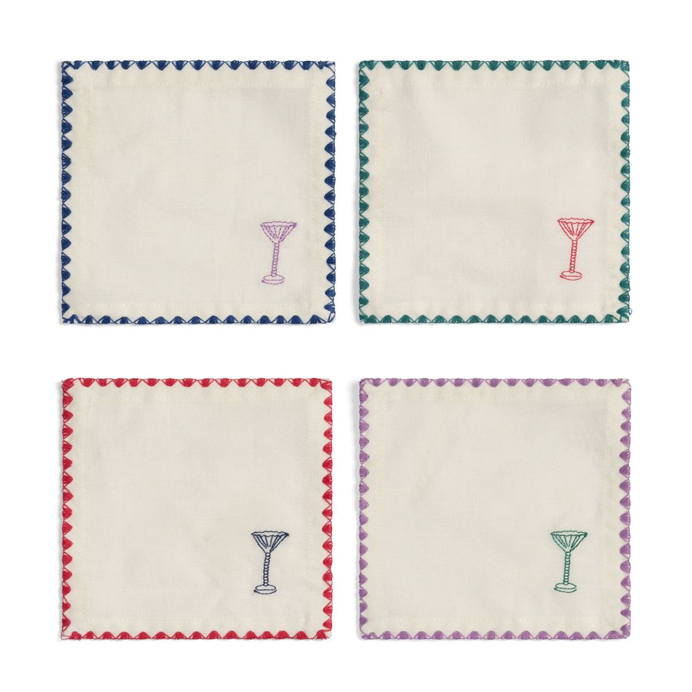 Decorative objects - Napkin cocktail zigzag set of 4 - &KLEVERING