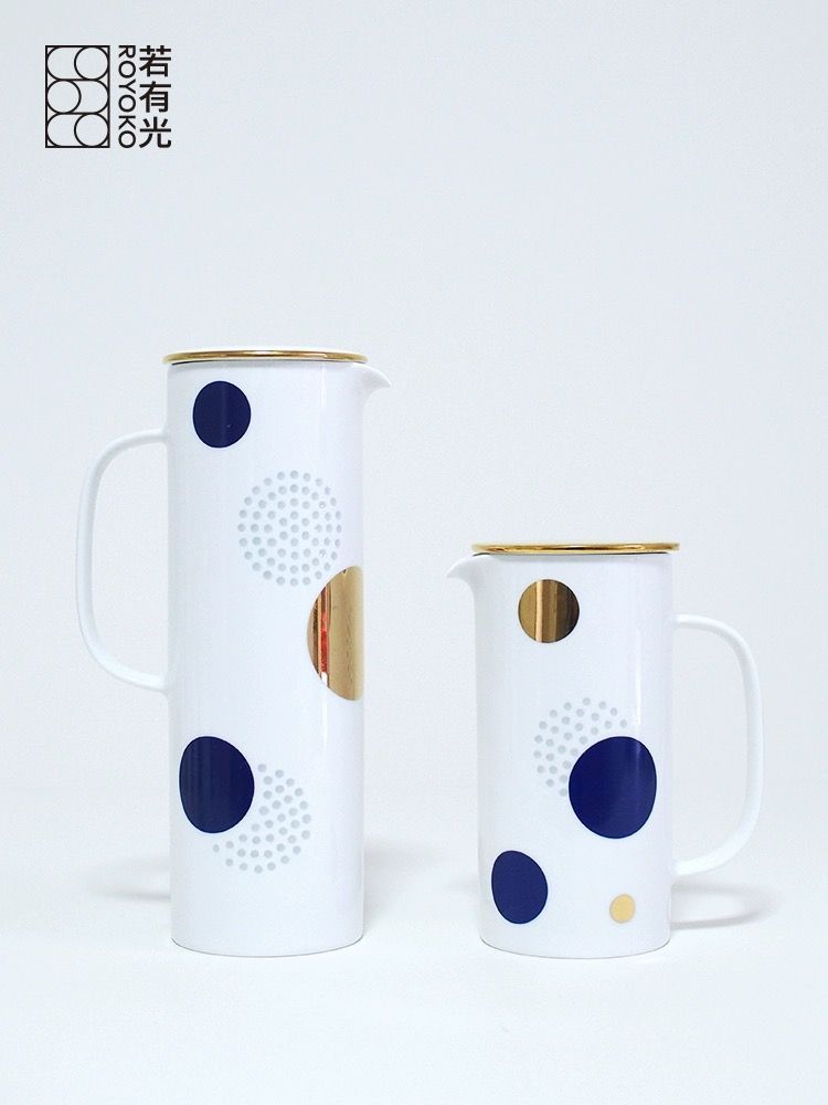 Accessoires thé et café - Carafe à eau à pot court Modern Polka Dot Delight - THE ZHAI
