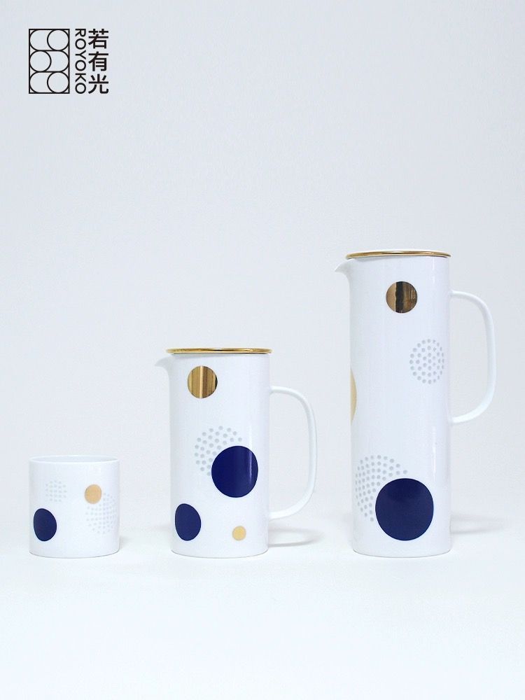 Accessoires thé et café - Carafe à eau à pot court Modern Polka Dot Delight - THE ZHAI