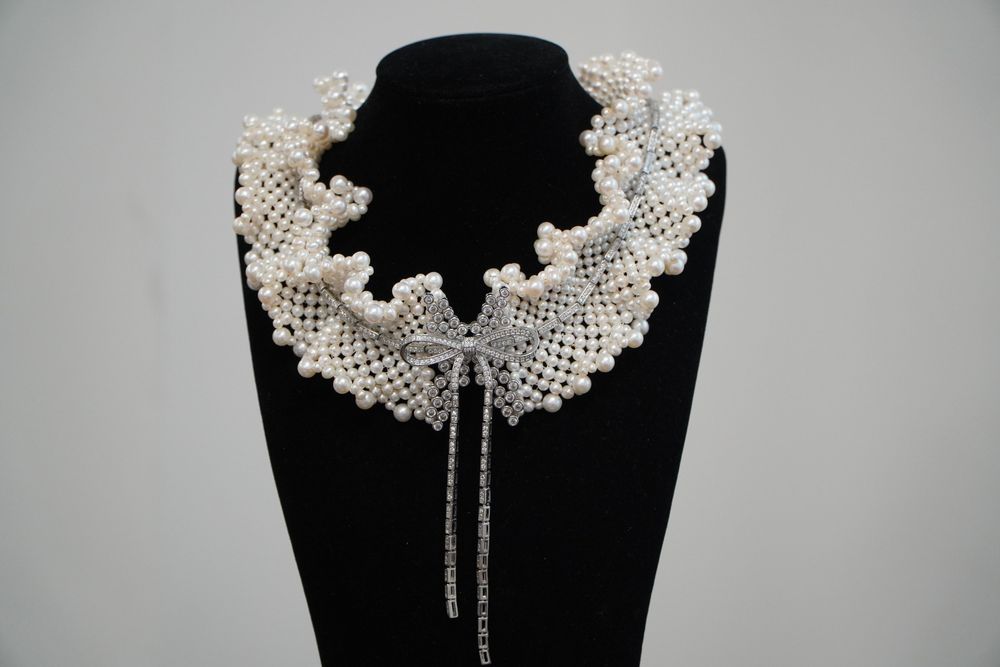 Jewelry - Handcrafted Bowknot Woven Freshwater Pearl Necklace - THE ZHAI