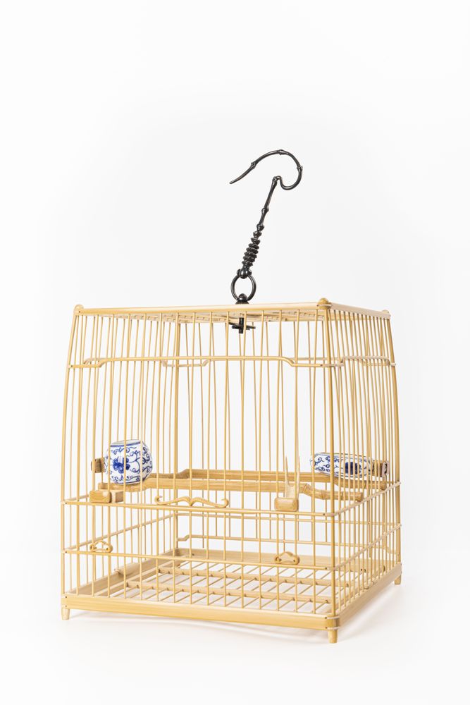 Unique pieces - Handmade Seagull Gate Bright Top Bamboo Birdcage - THE ZHAI