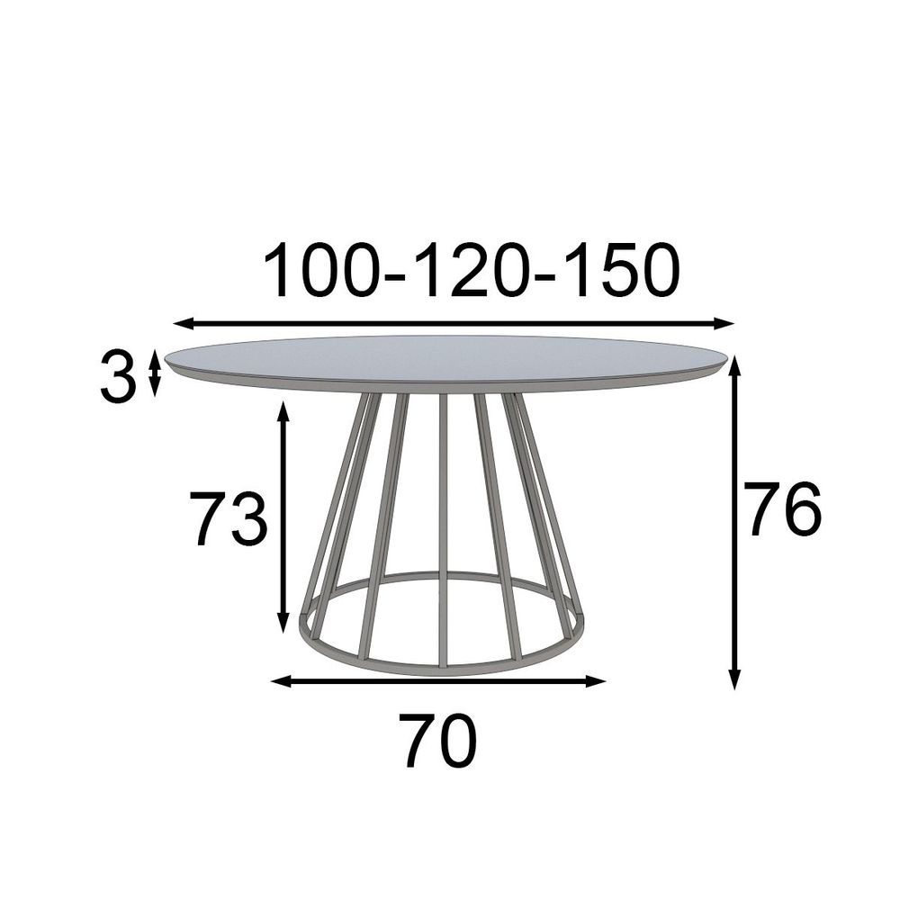 Tables Salle à Manger - Table ronde ERIS avec base en métal et plateau sélectionnable - FRANCO FURNITURE
