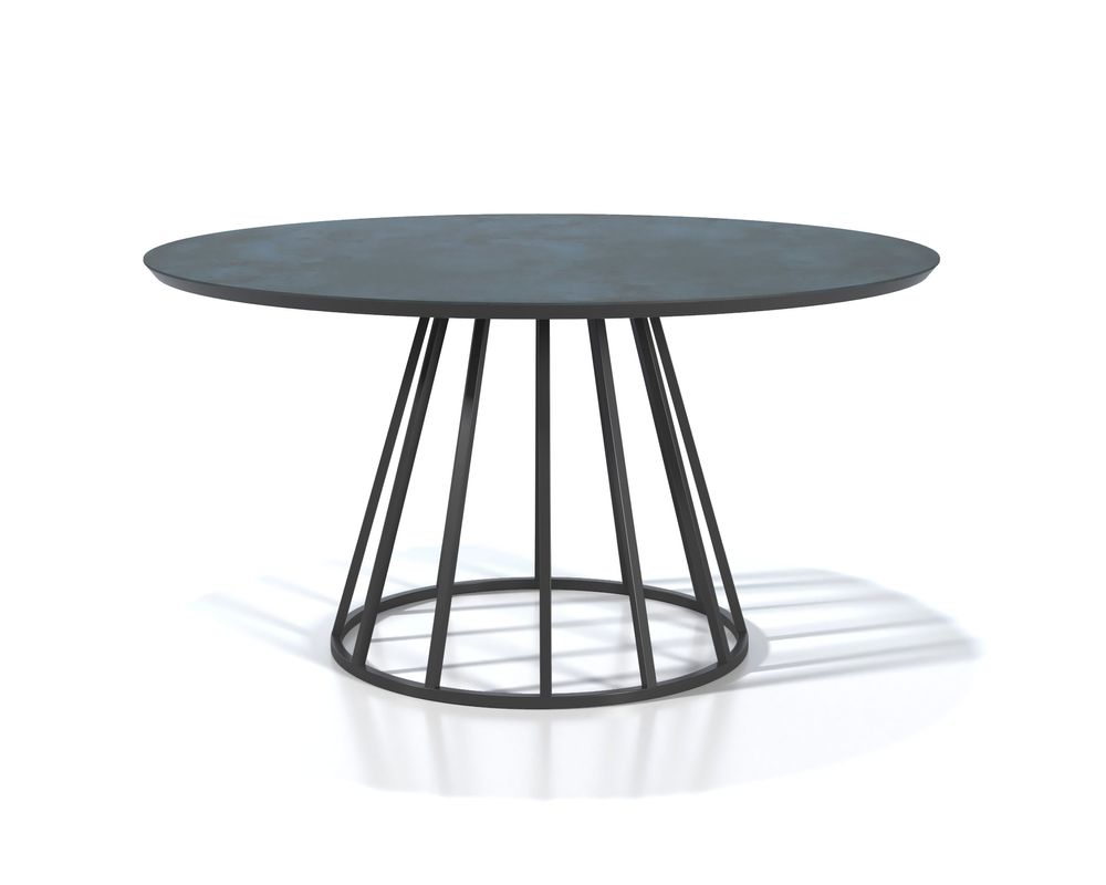 Tables Salle à Manger - Table ronde ERIS avec base en métal et plateau sélectionnable - FRANCO FURNITURE