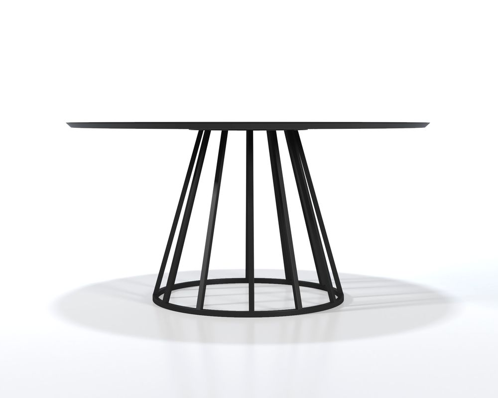 Tables Salle à Manger - Table ronde ERIS avec base en métal et plateau sélectionnable - FRANCO FURNITURE