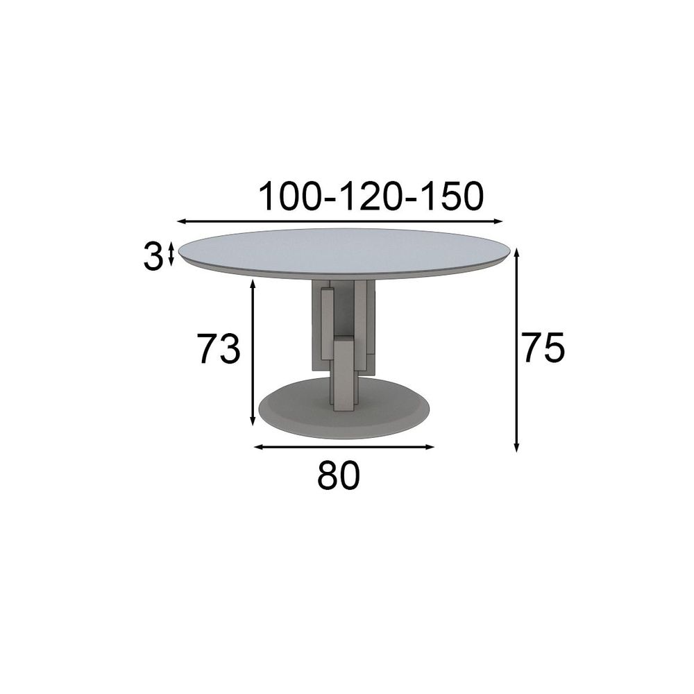 Dining Tables - TETRIS round table metal leg MDF base selectable countertop - FRANCO FURNITURE