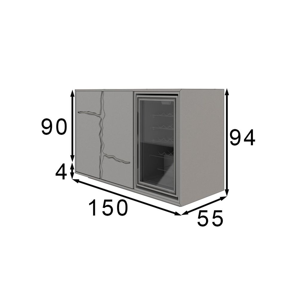 Sideboards - Lacquered MDF wine cabinet with built-in capacity for 30 bottles - FRANCO FURNITURE