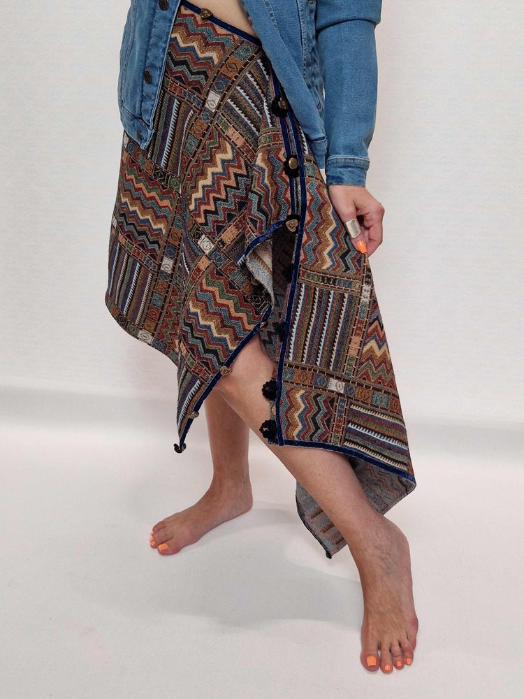 Prêt-à-porter - Fantaisie persane. Veste unisexe en jean unique avec tapisserie - VLADA DIZIK KOSHKIN DOM