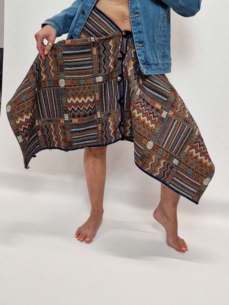 Prêt-à-porter - Fantaisie persane. Veste unisexe en jean unique avec tapisserie - VLADA DIZIK KOSHKIN DOM