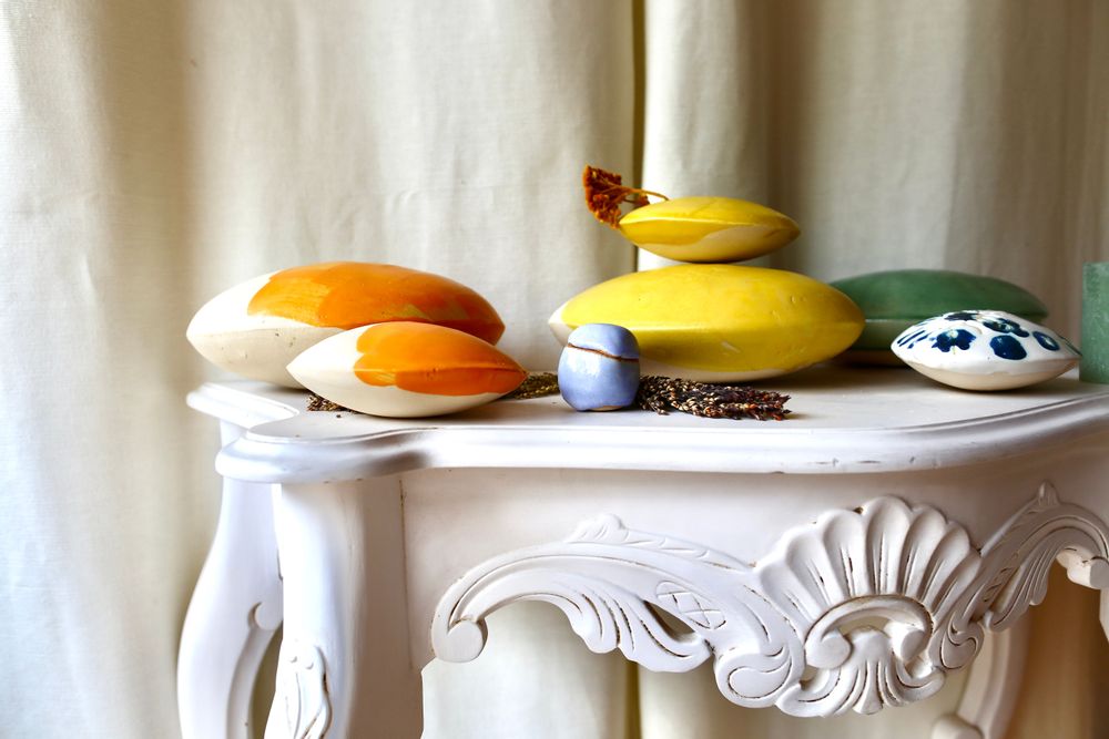 Objets de décoration - Coffre-fort à messages - COCON "Djaune tonic" - MOMENT CÉRAMIQUE