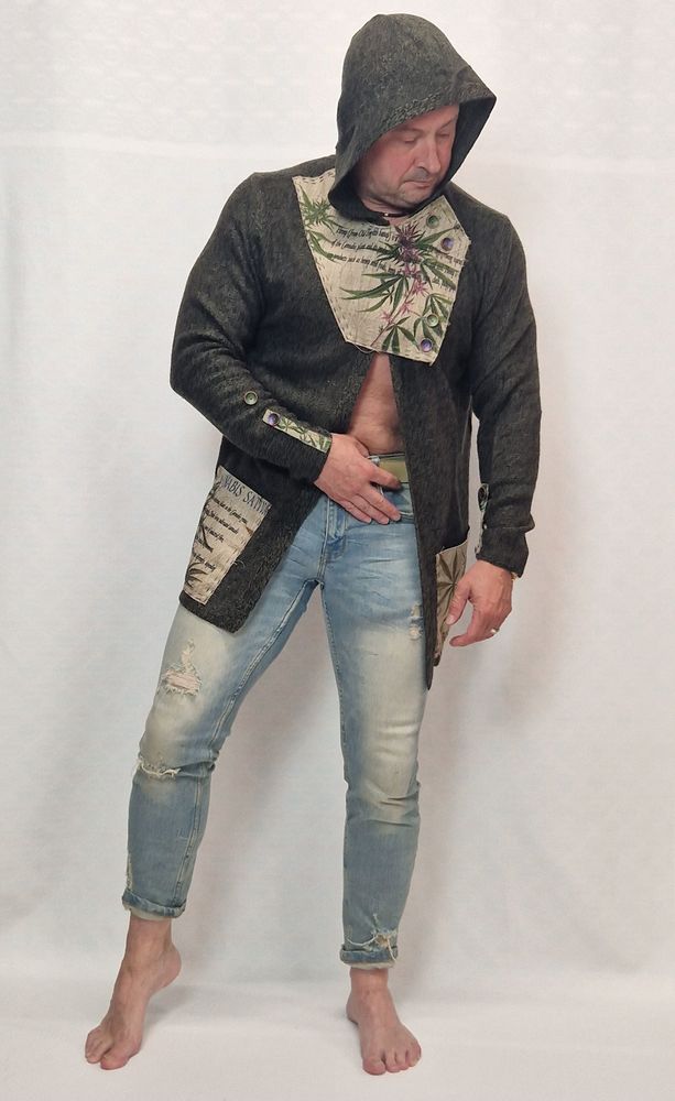 Apparel - Herbarium Unique unisex jacket with hood - VLADA DIZIK KOSHKIN DOM