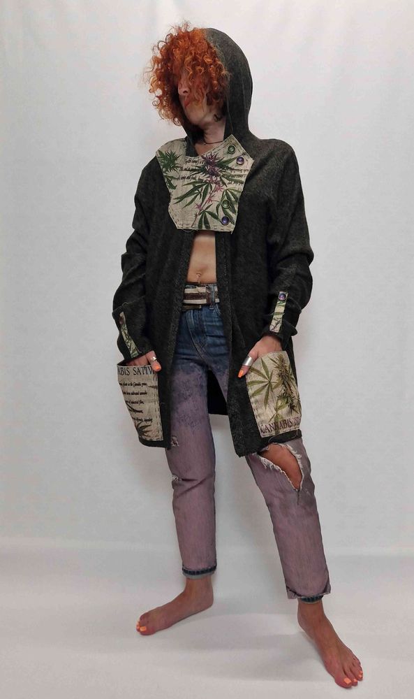 Apparel - Herbarium Unique unisex jacket with hood - VLADA DIZIK KOSHKIN DOM