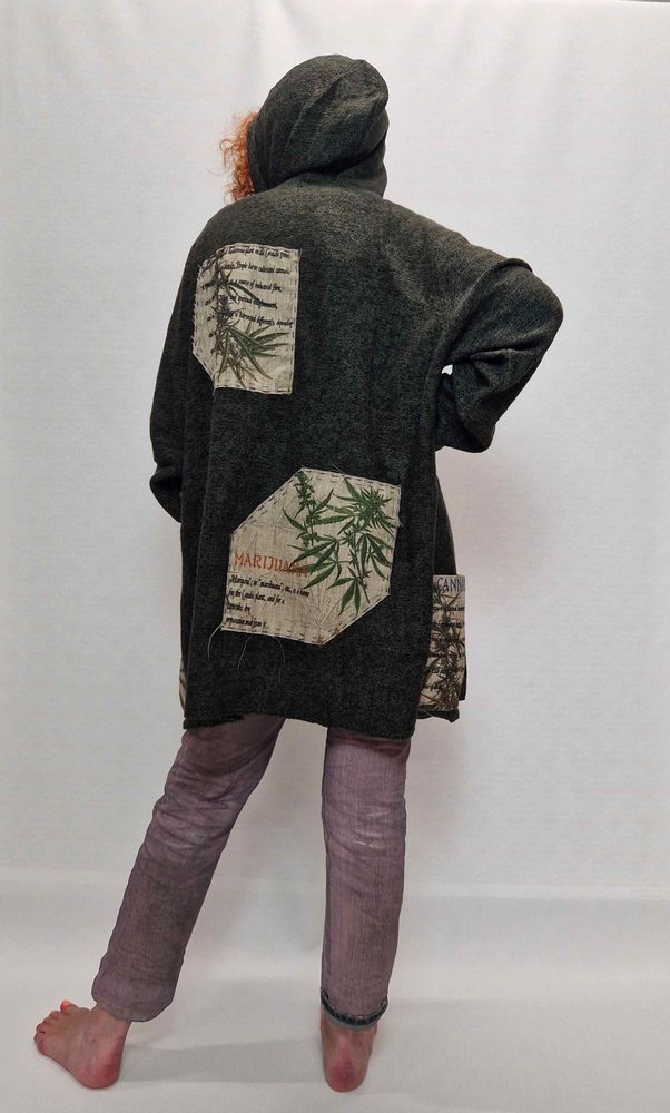 Apparel - Herbarium Unique unisex jacket with hood - VLADA DIZIK KOSHKIN DOM