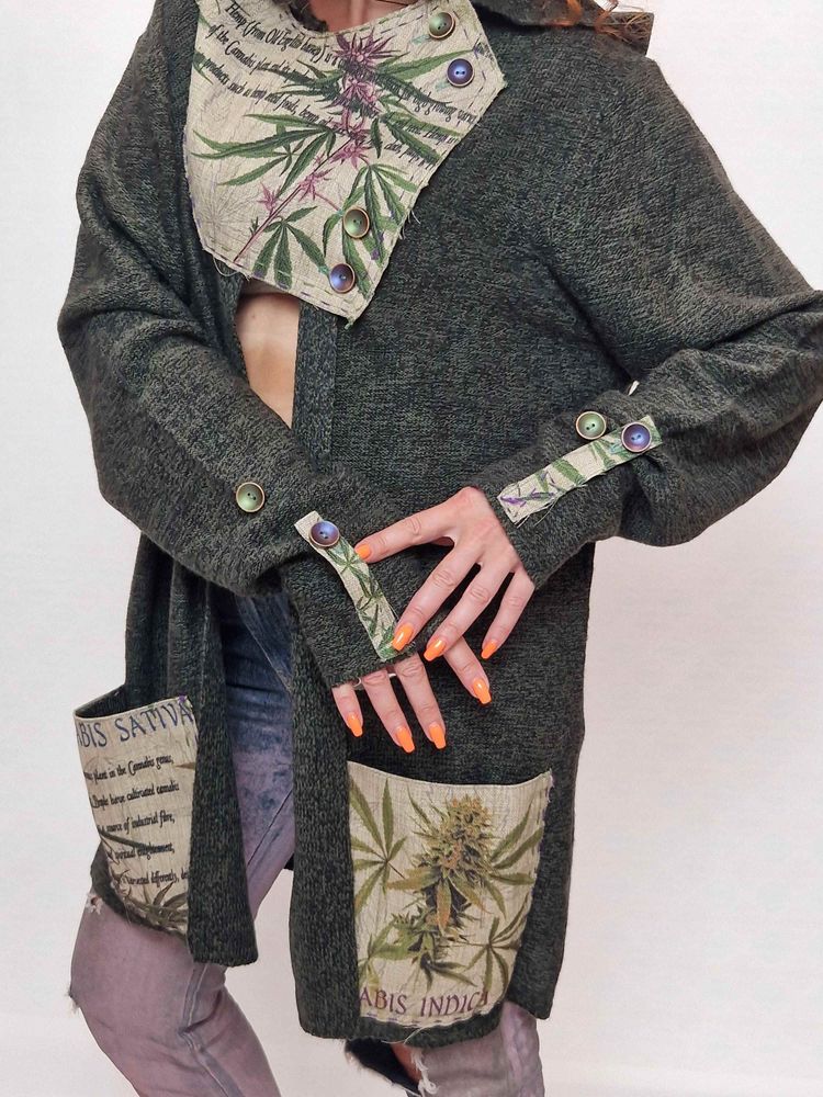 Apparel - Herbarium Unique unisex jacket with hood - VLADA DIZIK KOSHKIN DOM