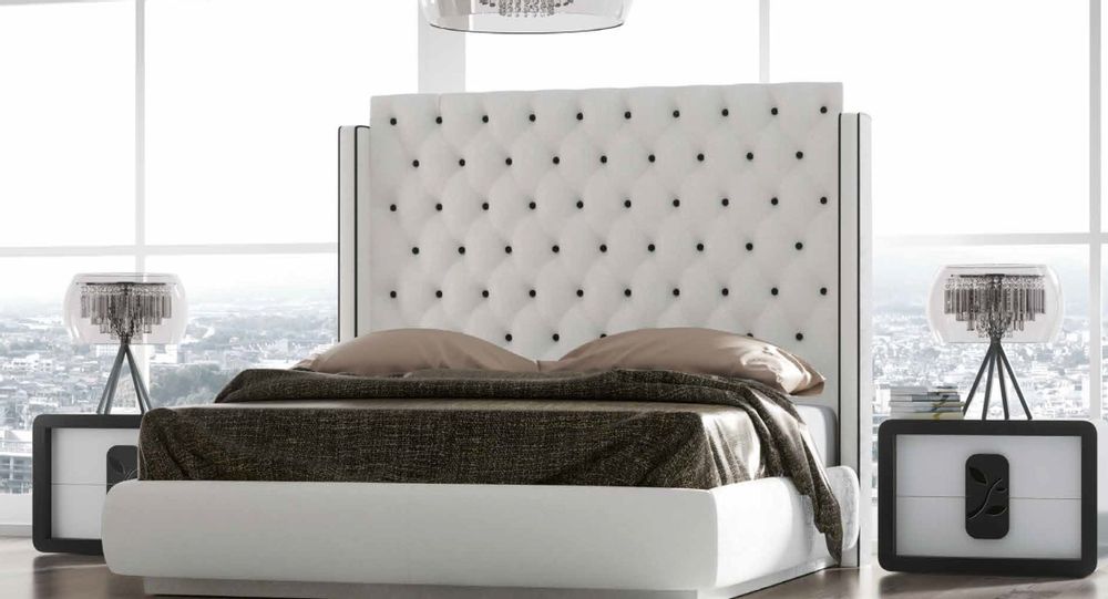 Lits - Tête de lit capitonné artisanale avec passepoil - FRANCO FURNITURE