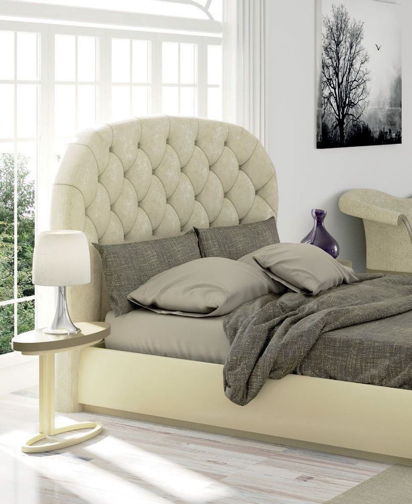 Beds - Handmade upholstered headboard with buttons - FRANCO FURNITURE