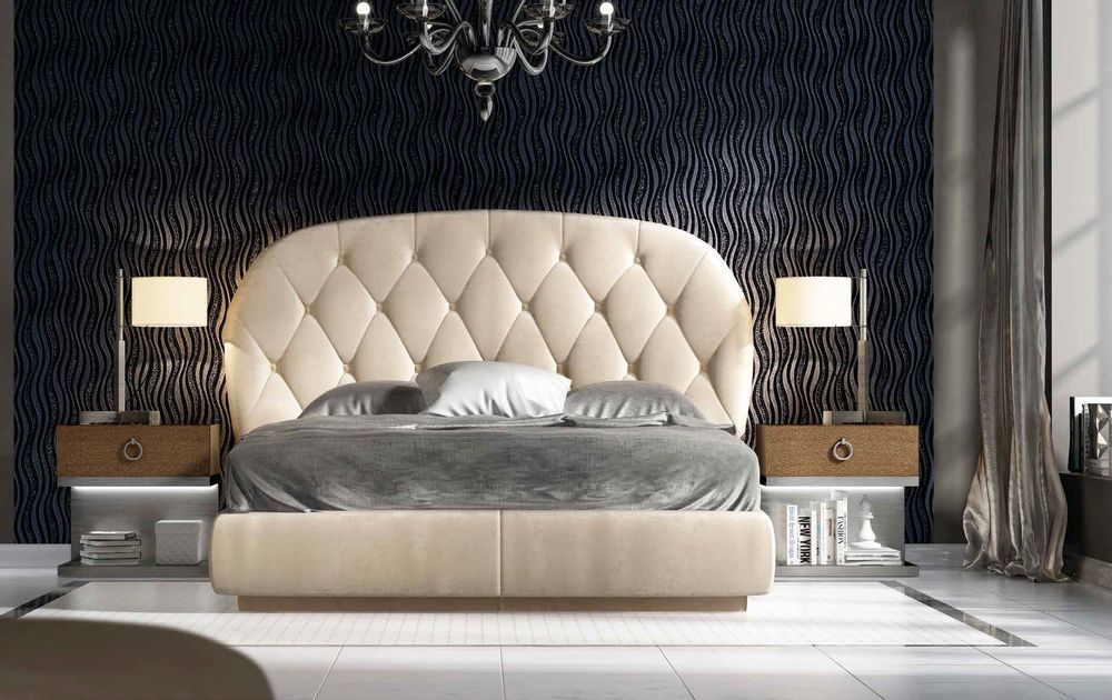 Beds - Handmade upholstered headboard with buttons - FRANCO FURNITURE