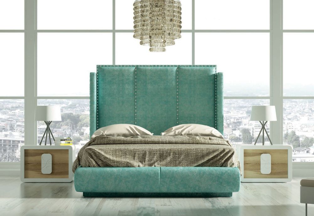 Beds - Handmade upholstered headboard with nails - FRANCO FURNITURE