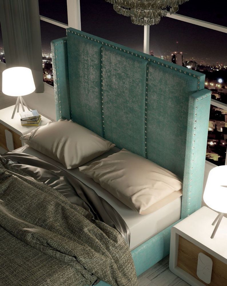 Beds - Handmade upholstered headboard with nails - FRANCO FURNITURE