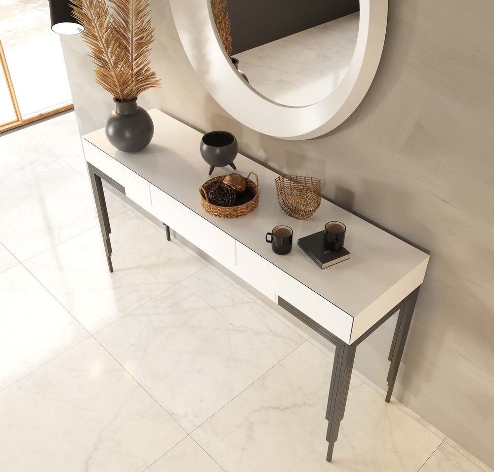 Console table - Entrance console with pressure-opening drawers with metal legs - FRANCO FURNITURE