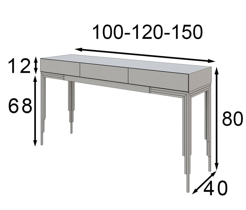 Console table - Entrance console with pressure-opening drawers with metal legs - FRANCO FURNITURE