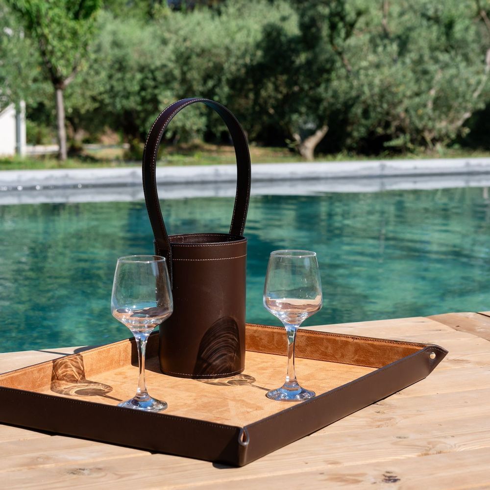 Objets de décoration - Porte bouteille en cuir Castllon - MIDIPY
