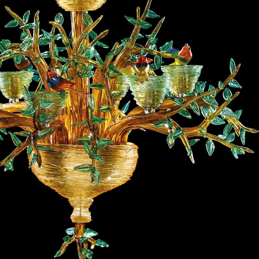 Plafonniers - Lustre avec des oiseaux - ARTE DI MURANO