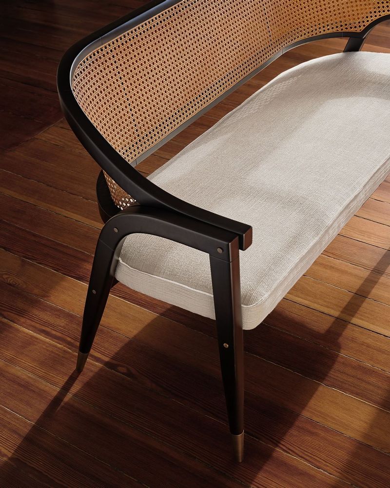 Benches - Wormley Bench in Darkened Sikomoro Wood With Brushed Brass Details - DUISTT