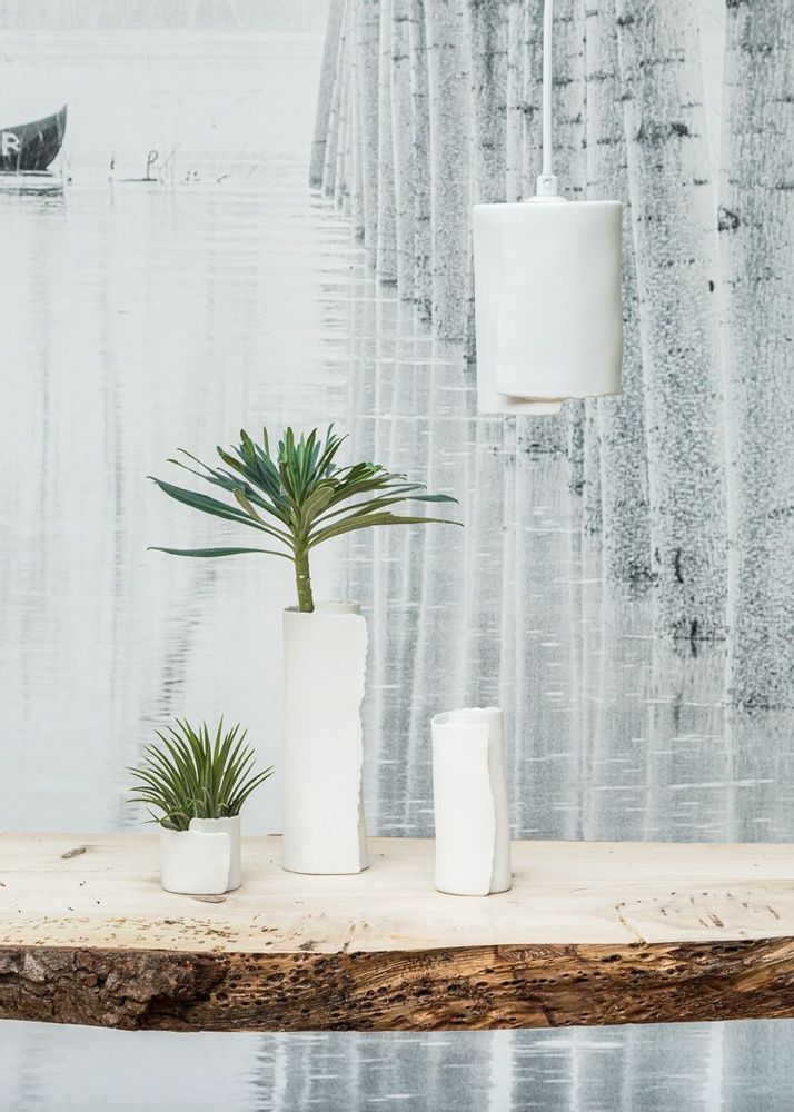 Objets design - Lampe ARK, porcelaine en biscuit, H=14 cm - YLVAYA DESIGN