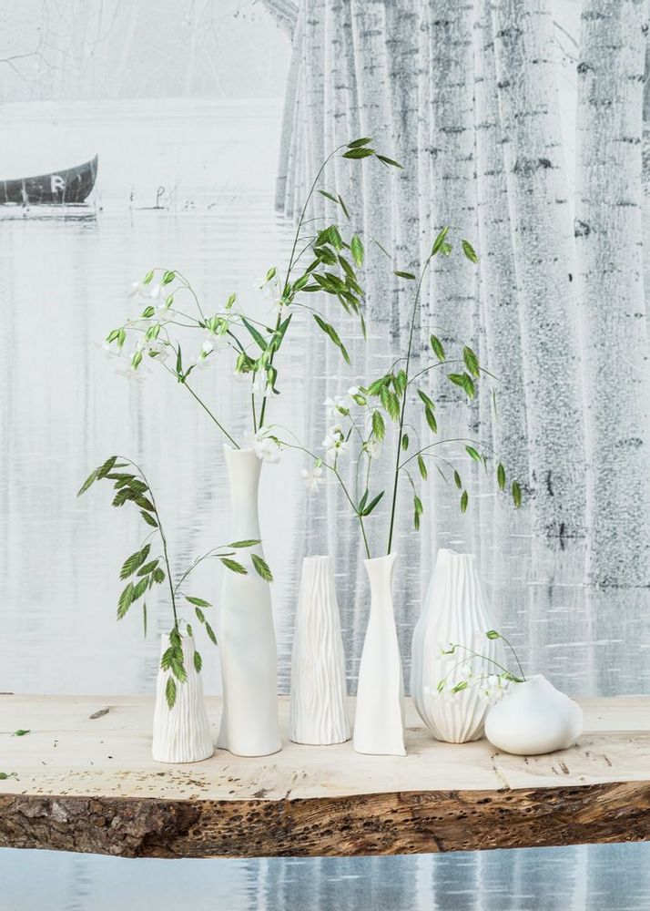 Vases - Vase/Soliflore MAYA , en biscuit de porcelaine,H17,5 - YLVAYA DESIGN