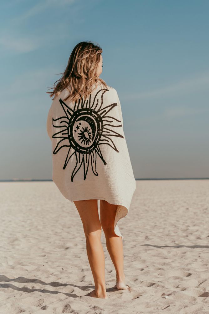 Paréos - SERVIETTE DE PLAGE EN COTON - SOLEIL D'ANATOLIE - PAMUKME
