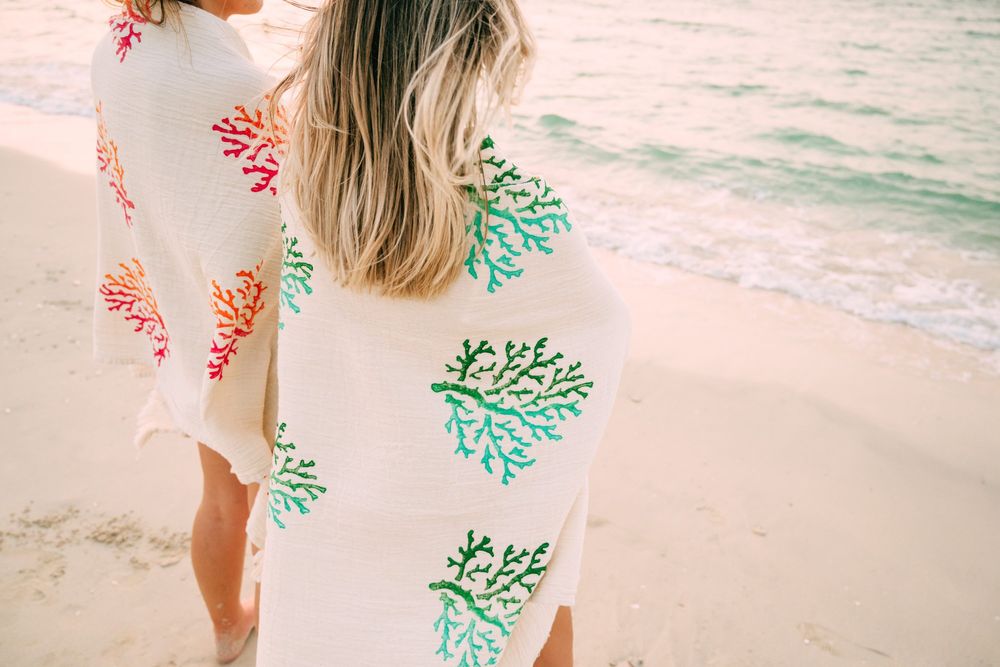 Paréos - SERVIETTE DE PLAGE EN COTON - CORRALIUM - PAMUKME
