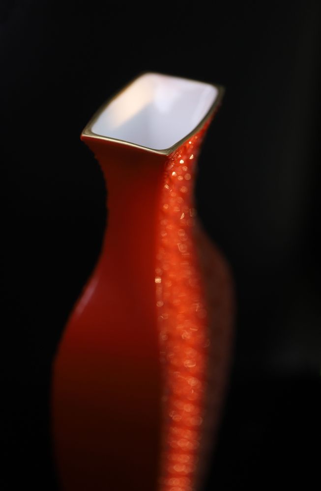 Vases - Elegant Patterned Vase with Intricate Embossed Floral Design - THE ZHAI