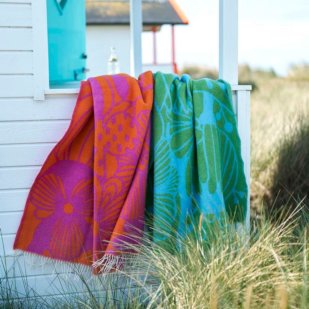Plaids - Blomranka, couverture en laine - KLIPPAN YLLEFABRIK AB