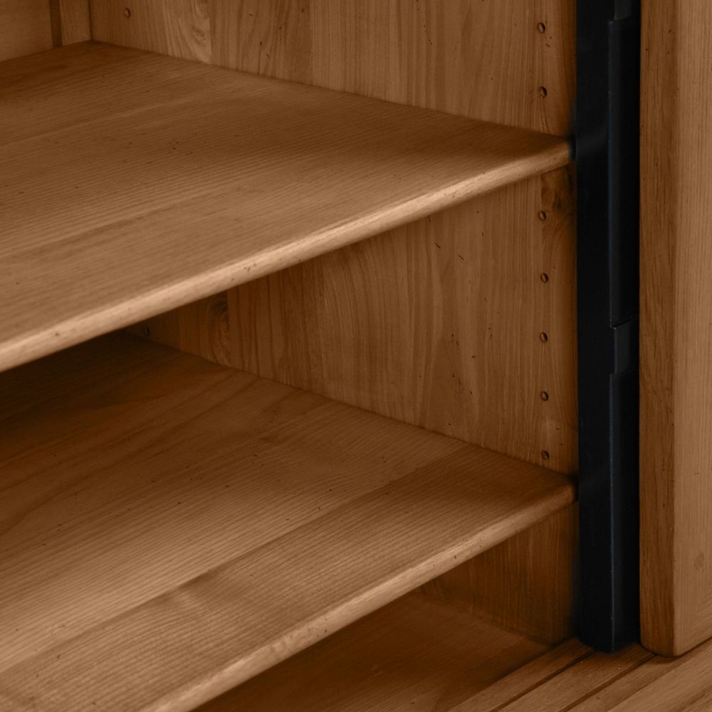 Meubles TV - Meuble TV 4 portes FLAUBERT 136 cm style Louis Philippe - chêne massif - MON PETIT MEUBLE FRANÇAIS