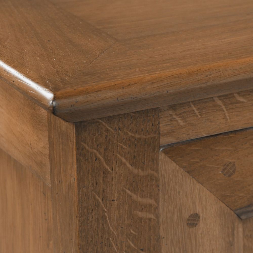 Meubles TV - Meuble TV 4 portes FLAUBERT 136 cm style Louis Philippe - chêne massif - MON PETIT MEUBLE FRANÇAIS