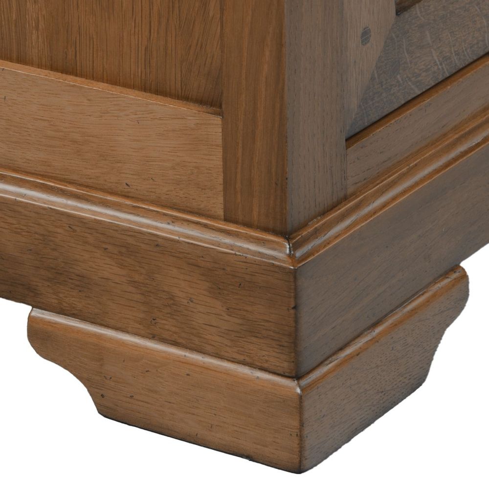 Meubles TV - Meuble TV 4 portes FLAUBERT 136 cm style Louis Philippe - chêne massif - MON PETIT MEUBLE FRANÇAIS