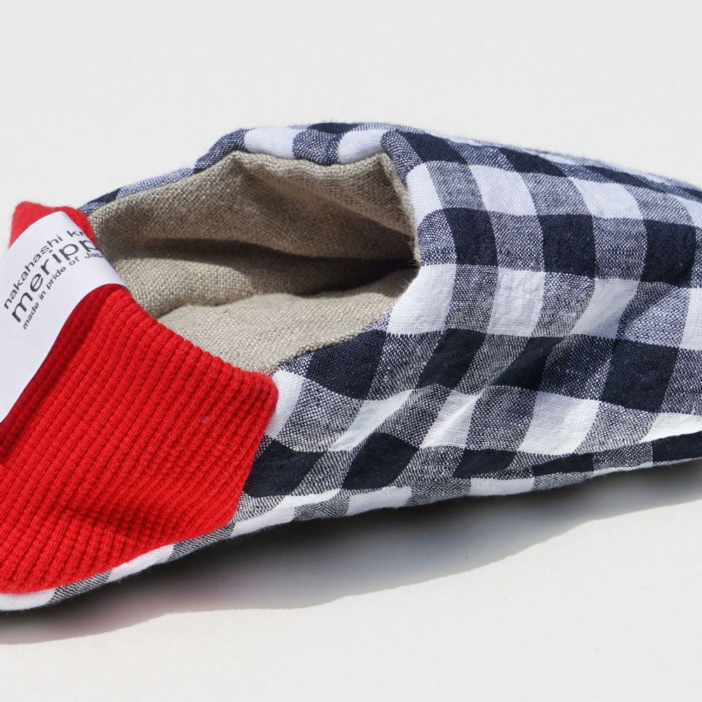 Socks - Cozy linen gingham × Linen - MERIPPA