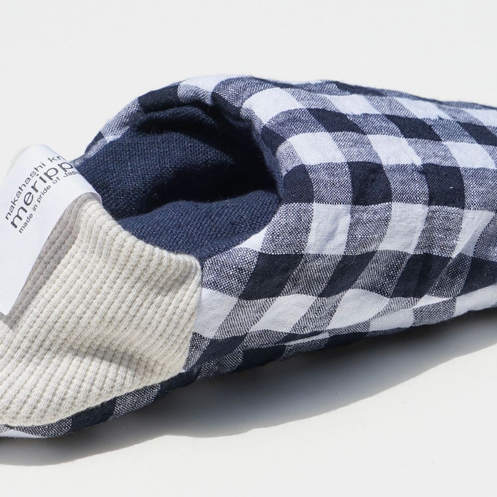 Socks - Cozy linen gingham × Linen - MERIPPA