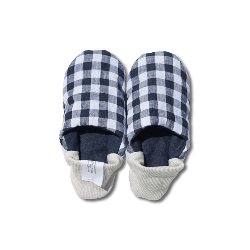 Socks - Cozy linen gingham × Linen - MERIPPA