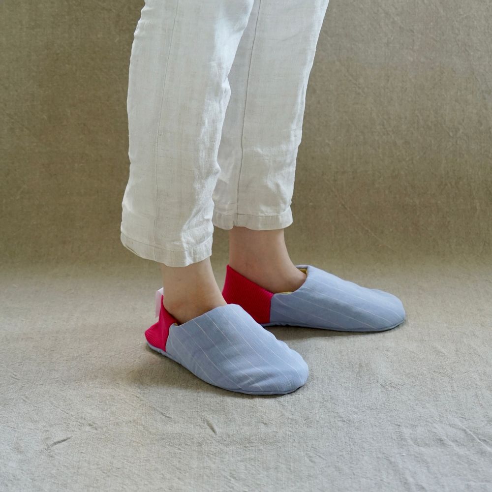 Socks - Linen mixed stripes × Linen - MERIPPA