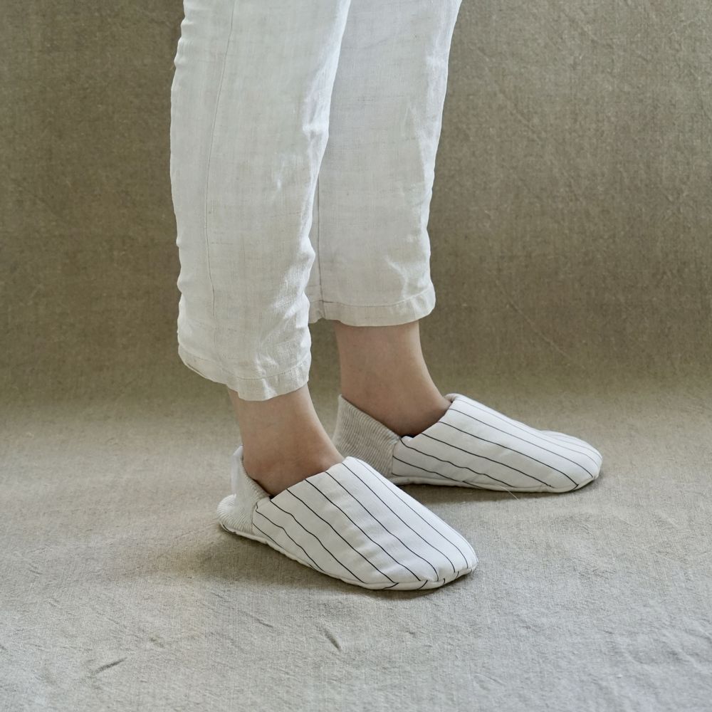 Socks - Linen mixed stripes × Linen - MERIPPA