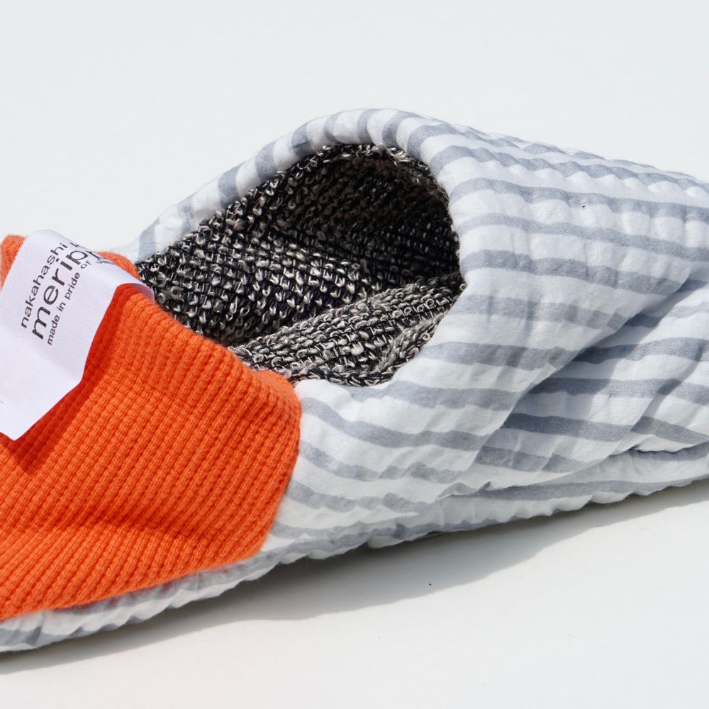 Socks - Seersucker stripes × Cotton linen russel - MERIPPA