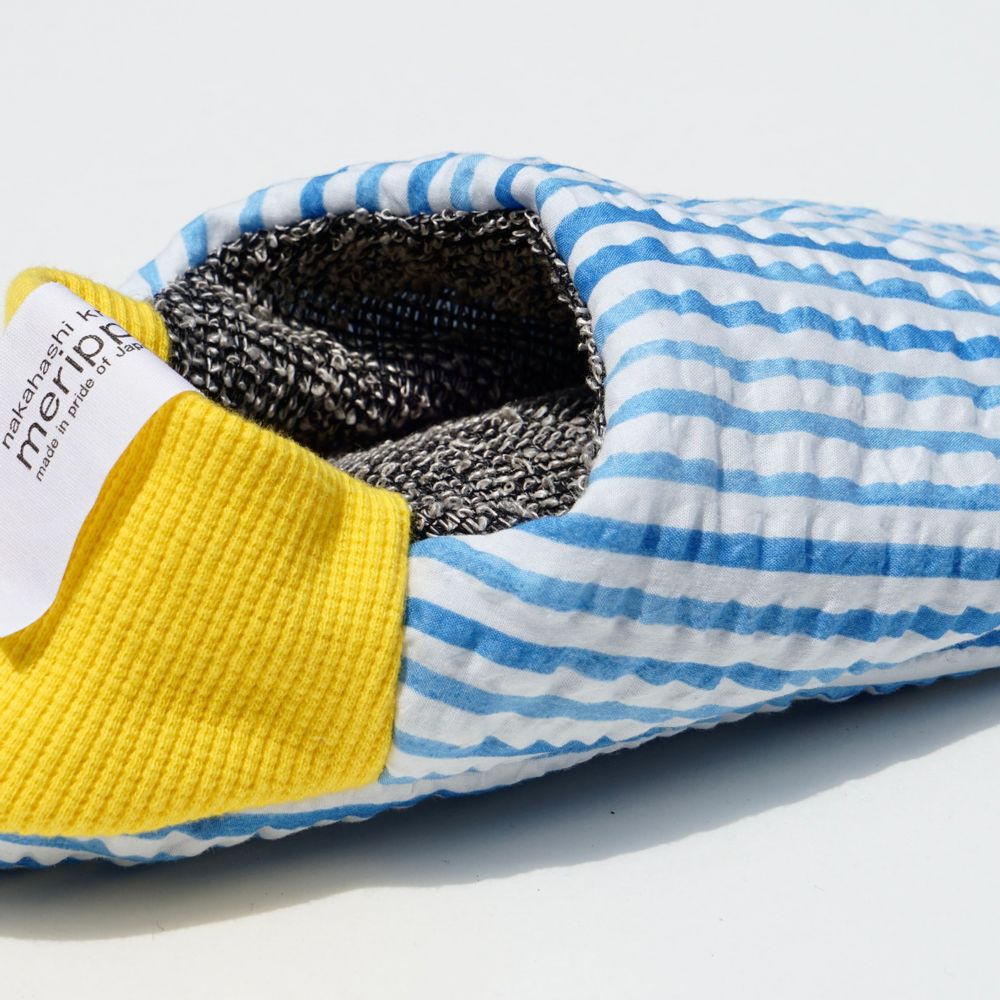 Socks - Seersucker stripes × Cotton linen russel - MERIPPA