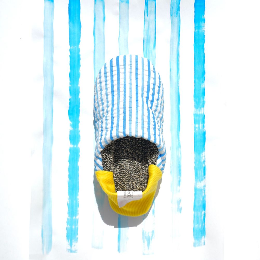 Socks - Seersucker stripes × Cotton linen russel - MERIPPA