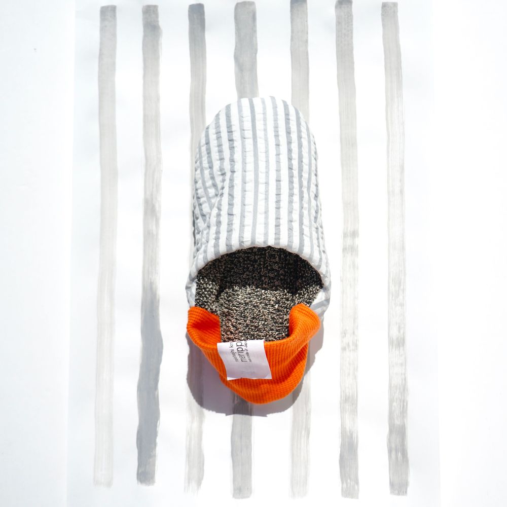 Socks - Seersucker stripes × Cotton linen russel - MERIPPA