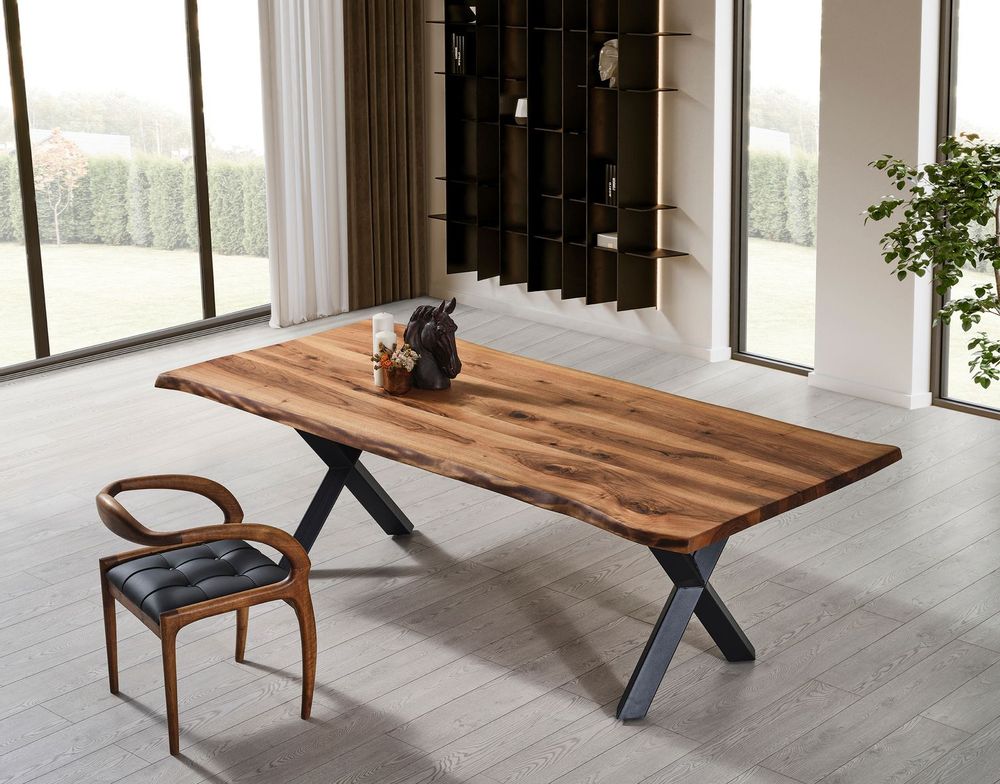 Meubles de cuisines - Table à manger massive en noyer noir - Table en bois pour restaurants - TINELLA WOOD