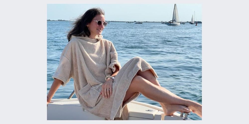 Homewear - Poncho luxe éponge BIO - Sable - ATELIER DUNE