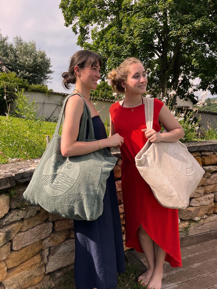 Bags and totes - Maxi Totebag in 100% certified organic cotton sponge - Sand - ATELIER DUNE