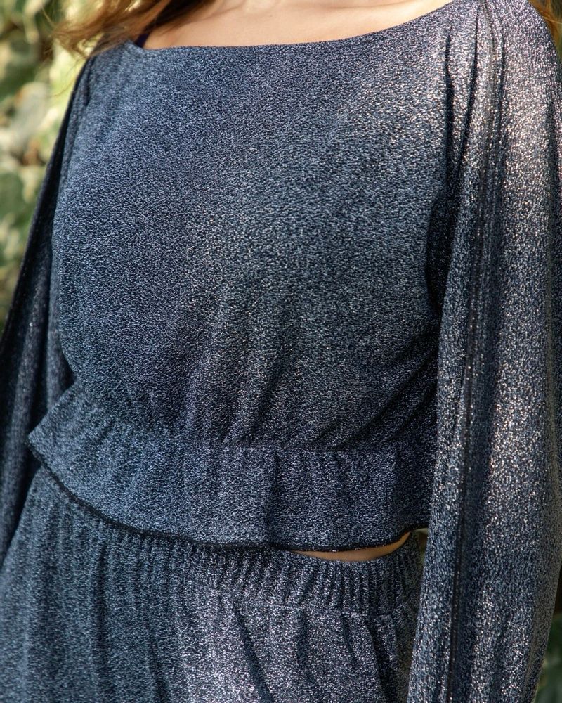 Apparel - THEA GRAY SHIMMER TOP AND PANTS SET - HYA CONCEPT STORE