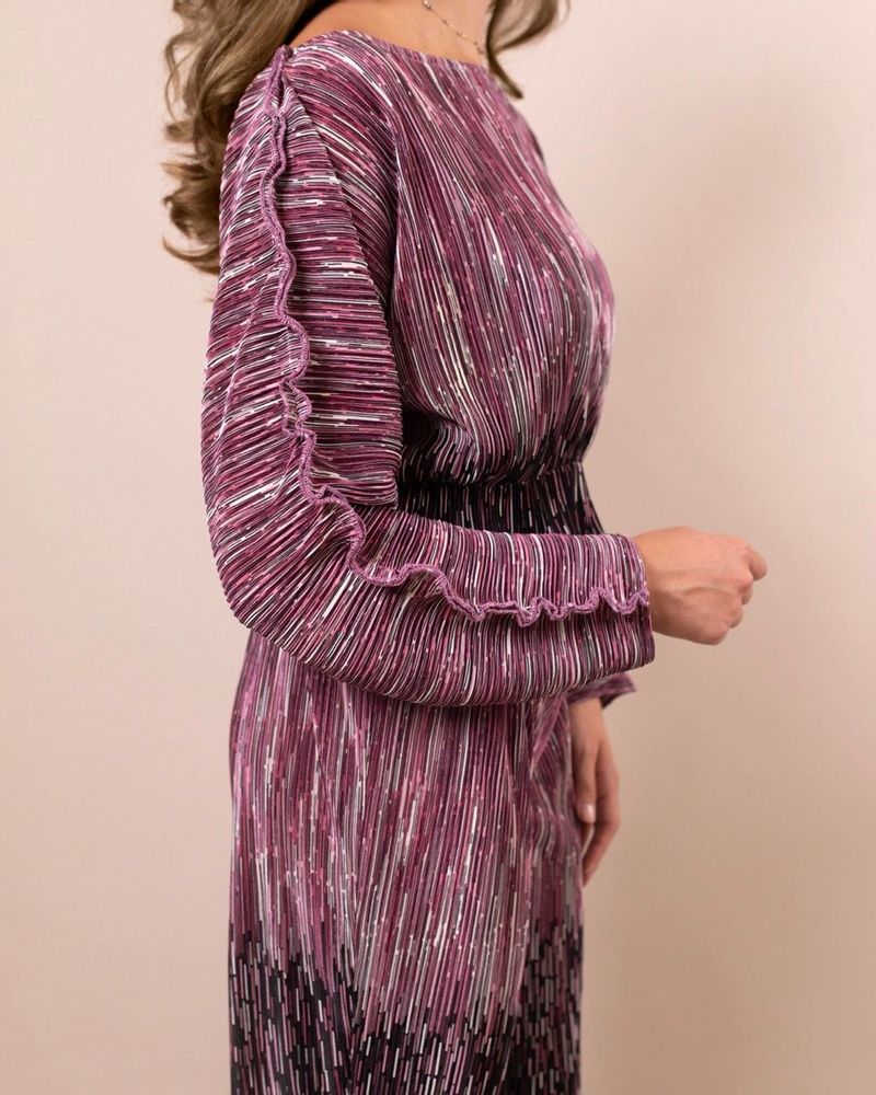 Apparel - SPARKLY PLEATED TOP AND PANTS SET - THEA PINK SHADING - HYA CONCEPT STORE